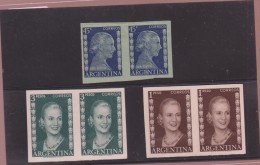 O) 1952 ARGENTINA, PROOF, EVITA PERON-POLICY AND ACTRESS DISTINCTION ISABEL THE CATHOLIC CROSS ORDER, FULL SET MNH - Unused Stamps