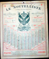 33 BORDEAUX 1898 CALENDRIER OFFERT PAR LE JOURNAL ANTIDREYFUSARD ET ANTISEMITE  LE  NOUVELLISTE - Big : ...-1900