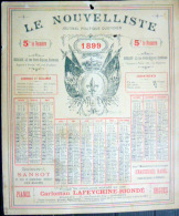 33 BORDEAUX 1899 CALENDRIER OFFERT PAR LE JOURNAL ANTIDREYFUSARD ET ANTISEMITE  LE  NOUVELLISTE - Formato Grande : ...-1900