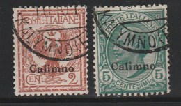 Italian Colonies 1912 Greece Aegean Islands Egeo Calino Calimnos No 1 And 2 Lot Used (B353) - Ägäis (Calino)