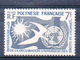 POLYNESIE   Timbre Neuf ** De1958    ( Ref 3381)  - Droits De L'homme - - Neufs