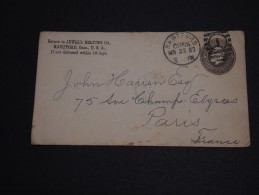 ETATS UNIS - Entier Postal ( Enveloppe) De Hartford Pour La France En 1883 - A Voir- L 264 - ...-1900