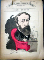 ABSINTHE  ALCOOL  GRAVURE AVEC VERRE ET CUILLER  PELLE A D'ABSINTHE  HENRI BRISSON DEPUTE A SON BUREAU  1880 - Altri & Non Classificati