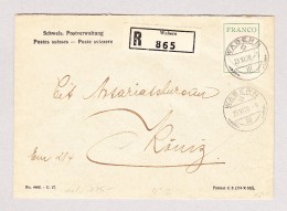 Schweiz -  23.11.1928 Wabern Franco Marke #2 R-Brief Der Schweiz. Postverwaltung - Portofreiheit