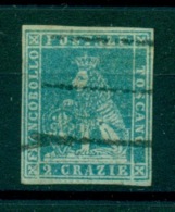 TOSCANA 1951-52  ASI MARZOCCO 2 CRAZIE AZZURO CHIARO SU GRIGIO ANNULLATO BELLO - Toscane