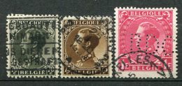 Yv. COB N° 401 à 403  (o)  70c,75c,1f  1f Perforé BDC  Cote  0,8 Euro BE   2 Scans - 1934-1935 Leopold III.