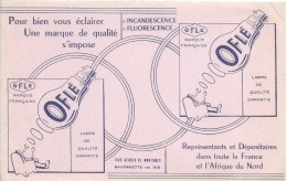 Buvard/ Electricité/ Ampoules/OFLE/ Incandescence- Fluorescence/Marque Française/1955-60   BUV280 - Electricité & Gaz