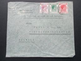 GB Kolonie Hong Kong 1939 MiF One Dollar Usw. Drei Farben Frankatur!! Luftpost - Lettres & Documents
