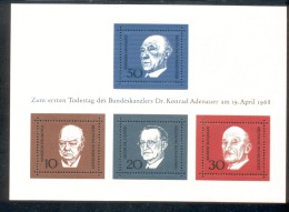 Bund Block 04 Konrad Adenauer 3 Blocks / Items  Postfrisch MNH ** - 1959-1980