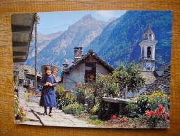 Sonogno ( Valle Verzasca ) "" Carte Animée " Timbre Italien - Verzasca