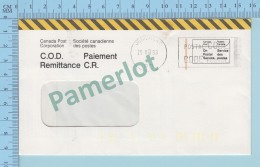 Canada- C.O.D. Remitance , EMA Canada Post Corporation, On Postal Service , Cover Jonquiere Quebec 1989 - 2 Scans - Perfins