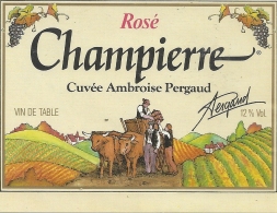 CHAMPIERRE - ROSE + ATTELAGE DE BOEUFS - Cuvee AMBROISE PERGAUD - 12° - - Rosés