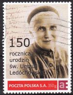 POLAND Personalized Stamp - Holy Ursula (Julia) Ledochowska - 150 Birth Anniversary B 1 - Used - Usados