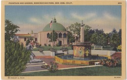 Fountain And Garden, Rosicrucian Park, San Jose, California, Unused Postcard [18011] - San Jose
