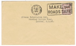 RB 1103 -  1948 Cover Eire Ireland To Cinema Television London - Good Road Safety Slogan - Briefe U. Dokumente