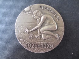 MéDAILLE BELGIQUE (M1615) ELECTROBEL (2 Vues) 1929 - 1979 - Fisch Fonson - Professionali / Di Società