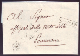 MEDITERRANEE - LAC - (113) "LIVORNO" Encadré (1808) + "Préfet De Livourne" En Franchise Pour Pomarance (113) - 1792-1815: Veroverde Departementen