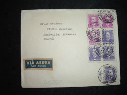 LETTRE PAR AVION Pour La FRANCE TP 5.00 X3 + TP 0.50 X4 OBL.16 DEZ 58 ATLANTICH MANHA BRASIL - Lettres & Documents