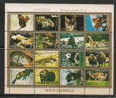 FAUNA - WILD ANIMALS  - AJMAN State - Sheetlet USED CTO - Gebraucht