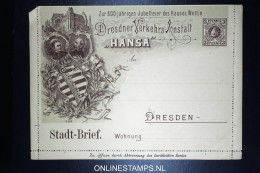 Dresden Hansa Sonder 6 * Umschlag Zur 800 Jährigen Jubelfeier Des Hauses Wettin - Postes Privées & Locales
