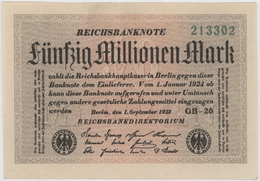 Fünfzig Millionen Mark / 50 Millionen Mark - Reichsbanknote - German Reich / Deutsches Reich - Year 1923 - 50 Mio. Mark