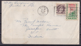 CANADA, 1961, Cover From Canada To India,  2 Stamps, Queen - Cartas & Documentos