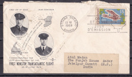 CANADA, 1969, Cover From Canada To India,  1 Stamp, 1st Non Stop Transatlantic Flight - Briefe U. Dokumente