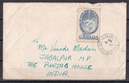 CANADA, 1958,  Cover  From Canada To India, 1 Stamp, - Lettres & Documents