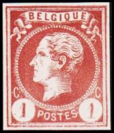 1865-1866. Leopol I. BELGIQUE POSTES 1 CENT Essay. Brown. (Michel: ) - JF194481 - Essais & Réimpressions