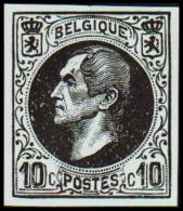 1865-1866. Leopol I. 10 CENTS Essay. Black On Bluish Paper. (Michel: ) - JF194391 - Essais & Réimpressions