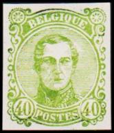 1860. Leopold I. Medailion. 40 CENT Essay. Green.  (Michel: ) - JF194381 - Essais & Réimpressions