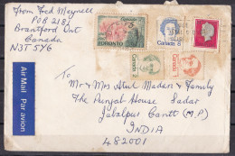 CANADA, 1978, Airmail Cover  From Canada To India,  6 Stamps, Queen - Covers & Documents