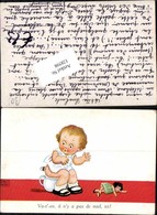 128598,John Wills Willi Scheuermann Sign. Baby Am Topf Kind Puppe - Scheuermann, Willi