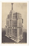 Hotel Lincoln 'House Of Hospitality', New York City Manhattan, C1940s/50s Vintage Postcard - Cafés, Hôtels & Restaurants