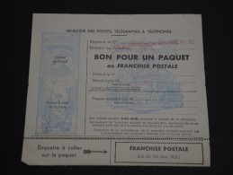 FRANCE – Bon Pour Paquet En Franchise Postale – Détaillons Collection - A Voir - N° 17604 - Storia Postale