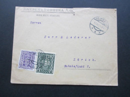 Österreich 1923 Nr. 391 Und 405 MiF Perfin / Firmenlochung!! Hauser & Sobotka A.G. Nach Zürich. Perfin H & S - Lettres & Documents
