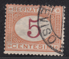 Regno D'Italia - 1870 Segnatasse (usato) 5 C. Ocra E Carminio Sass. 5 - Portomarken