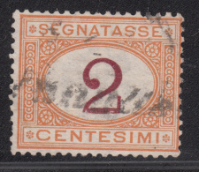 Regno D'Italia - 1870 Segnatasse (usato) 2 Centesimi Ocra E Carminio Sass. 2 - Portomarken