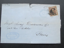 Spanien 1877 Nr. 159 EF Nach Paris. Juan Roose Malaga. Est. De Cambio Madrid. Rechnung / Firmenbrief - Briefe U. Dokumente