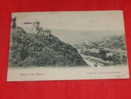 BURG LAHNECK MIT NIEDERLAHNSTEIN  -  1906 -  (2 Scans) - Lahnstein