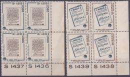 1959.58 CUBA 1959. POSTAL HISTORY BOOK LIBRONES. PLATE NUMBER. LIGERAS MANCHAS. BLOCK 4. STAMPS DAY. - Neufs