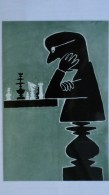 JEU - ECHECS - CHESS - ECHECS -  CHESS IN PAINTING. Modern POSTCARD  - Raymond Savignac "Reflections" - Echecs