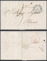 Belgium 1840 Postal History Rare Stampless Cover + Content Brussels To Mons D.1016 - Enveloppes