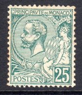 Monaco 1891 Albert I 25C Mi.16 Green MLH AM.443 - Nuevos