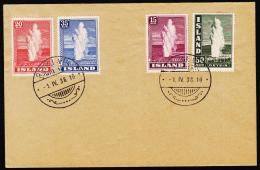 1938. Geysir. Set Of 4  FDC REYKJAVIK 1. IV. 38.  (Michel: 193-196) - JF194848 - Lettres & Documents