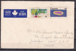 CANADA,  1970, Airmail Cover From Canada To India, 2 Stamps, - Covers & Documents