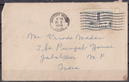 CANADA, 1958,  Cover From Canada To India, 1 Stamp, - Lettres & Documents
