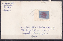 CANADA,  Cover From Canada To India, 2 Stamps - Lettres & Documents