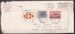 CANADA,  1972, Cover From Canada To India, 3 Stamps, Multiple Cancellations - Covers & Documents