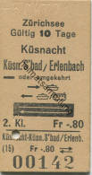 Zürichsee - Küsnacht - Küsn.S'bad / Erlenbach Oder Umgekehrt - Fahrkarte 1971 Fr. -.80 - Europa